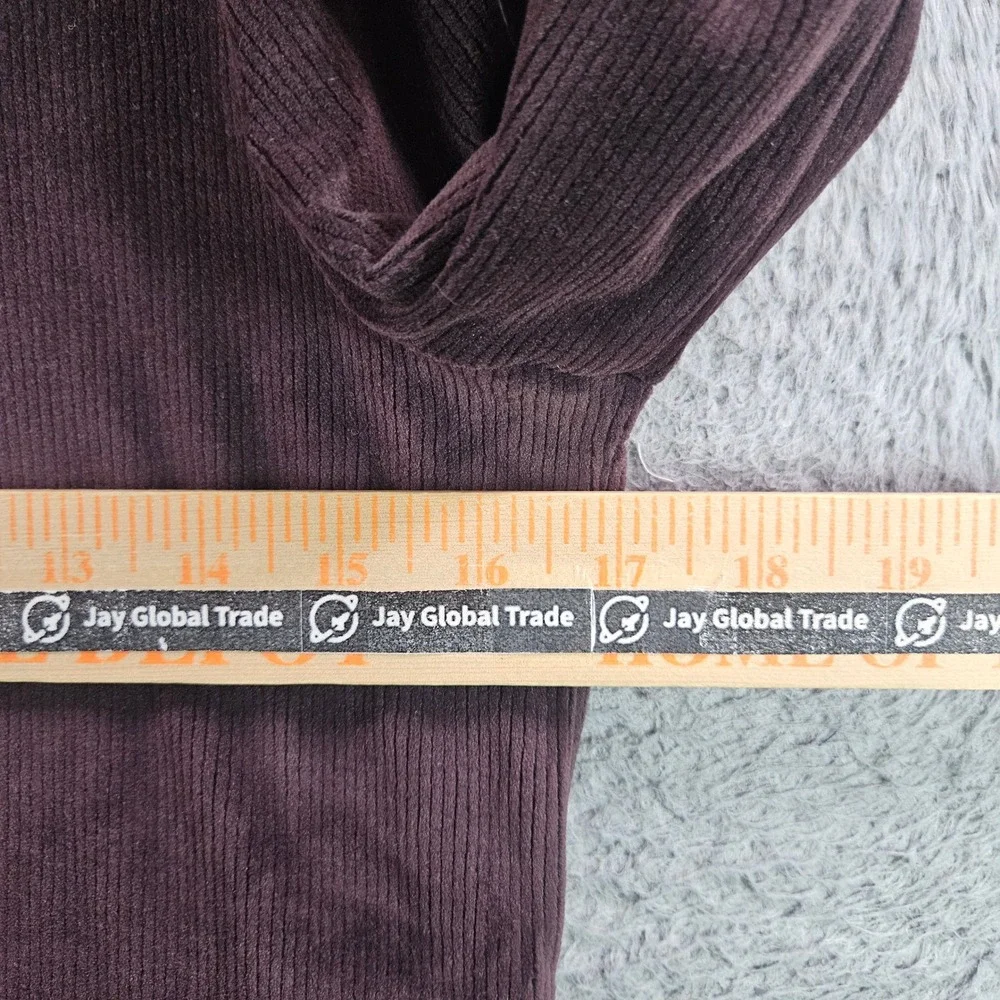 Madewell Womens Corduroy Wrap Top Purple Long Sleeve Peplum Tie Waist Small